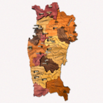 Mapa Región de Coquimbo Geográfico de Madera 3D