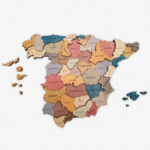 Mapa de España de Madera 3D