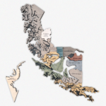 Mapa Región de Magallanes y de la Antártida Chilena de Madera 3D