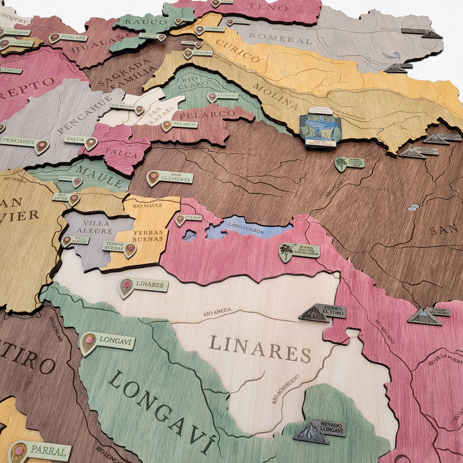 maule_geo_2 Mapa Región del Maule Geográfico de Madera 3D - Imagen 2