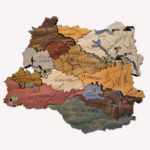 Mapa Región de Los Ríos Geográfico de Madera 3D