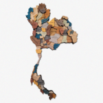 Mapa de Tailandia de Madera 3D