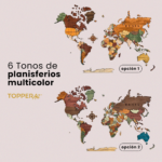 Planisferio Multicolor de Madera 3D - Imagen 4